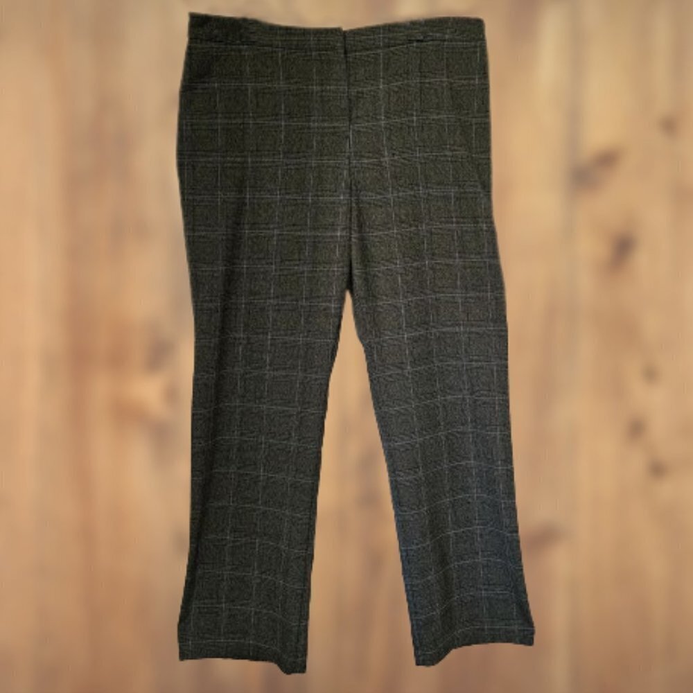 212 Collection Stretch Gray/Black/Blue Plaid Women's Pants - 10